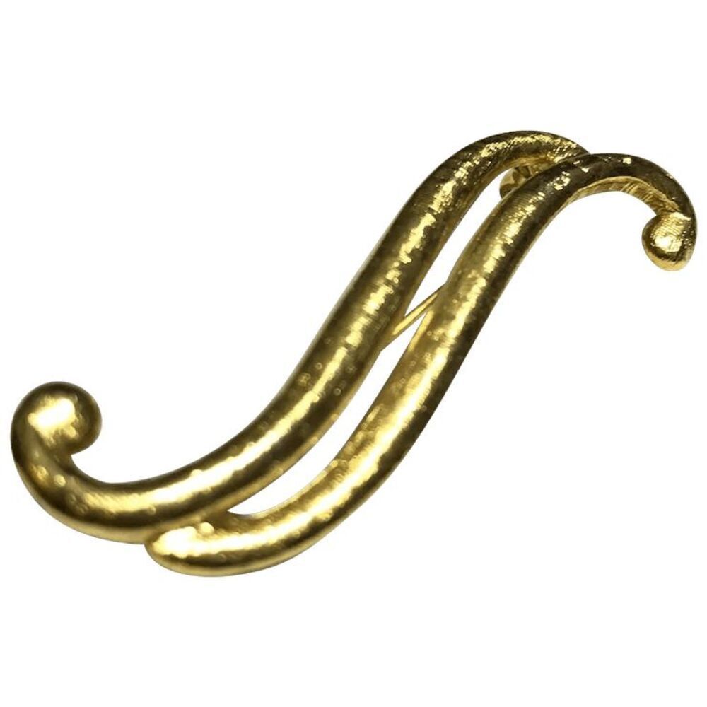 Vintage AK Anne Klein Gold Tone Ribbon / Banner Brooch / Pin